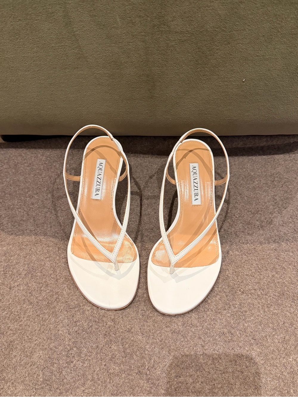 Aquazzura Divina Sandal 60 - White Strappy Slingback Sandals